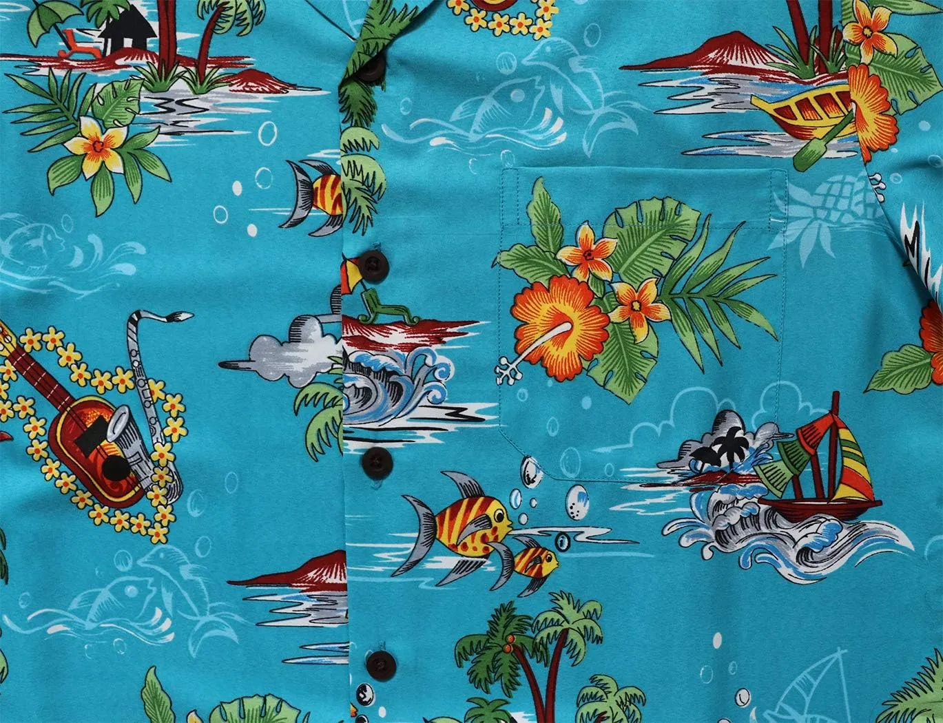 Men's Hawaiian Shirt Short Sleeve Summer Button Down Beach Dress Aloha Shirts