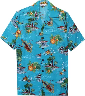 Men's Hawaiian Shirt Short Sleeve Summer Button Down Beach Dress Aloha Shirts