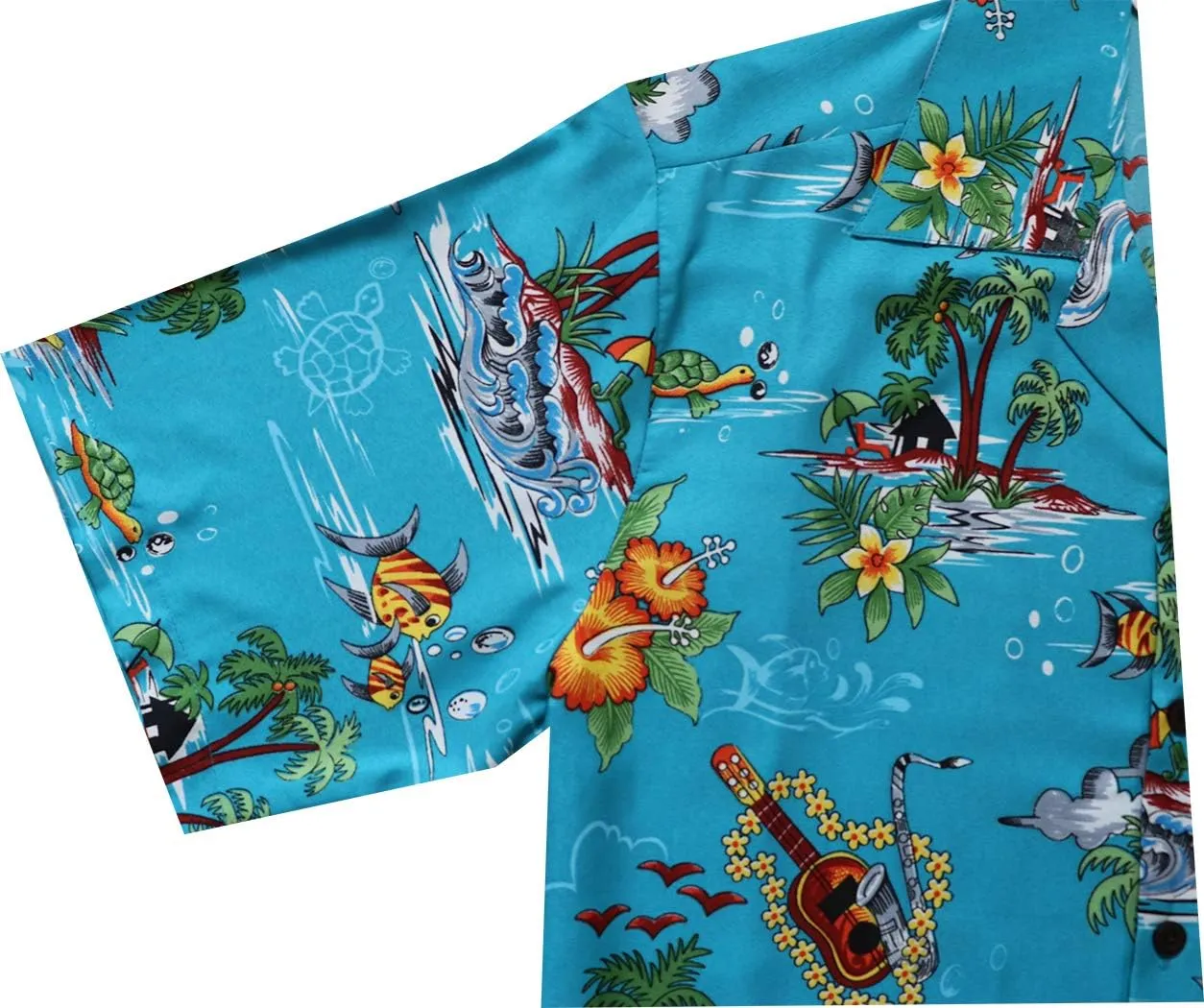 Men's Hawaiian Shirt Short Sleeve Summer Button Down Beach Dress Aloha Shirts