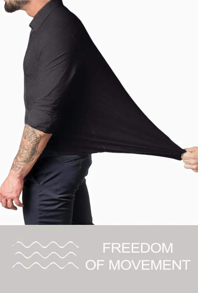 Mens Muscle Fit Dress Shirts Athletic Slim Fit Long Sleeve Stretch Casual Button Down Shirt