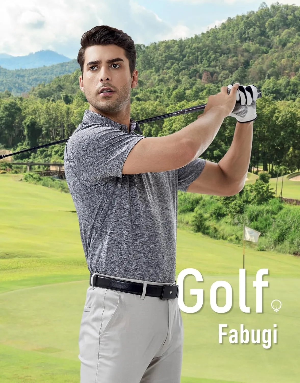 Men's Quick Dry Golf Polo Shirt Moisture Wicking Performance Short Sleeve Athletic Golf Shirts for Men