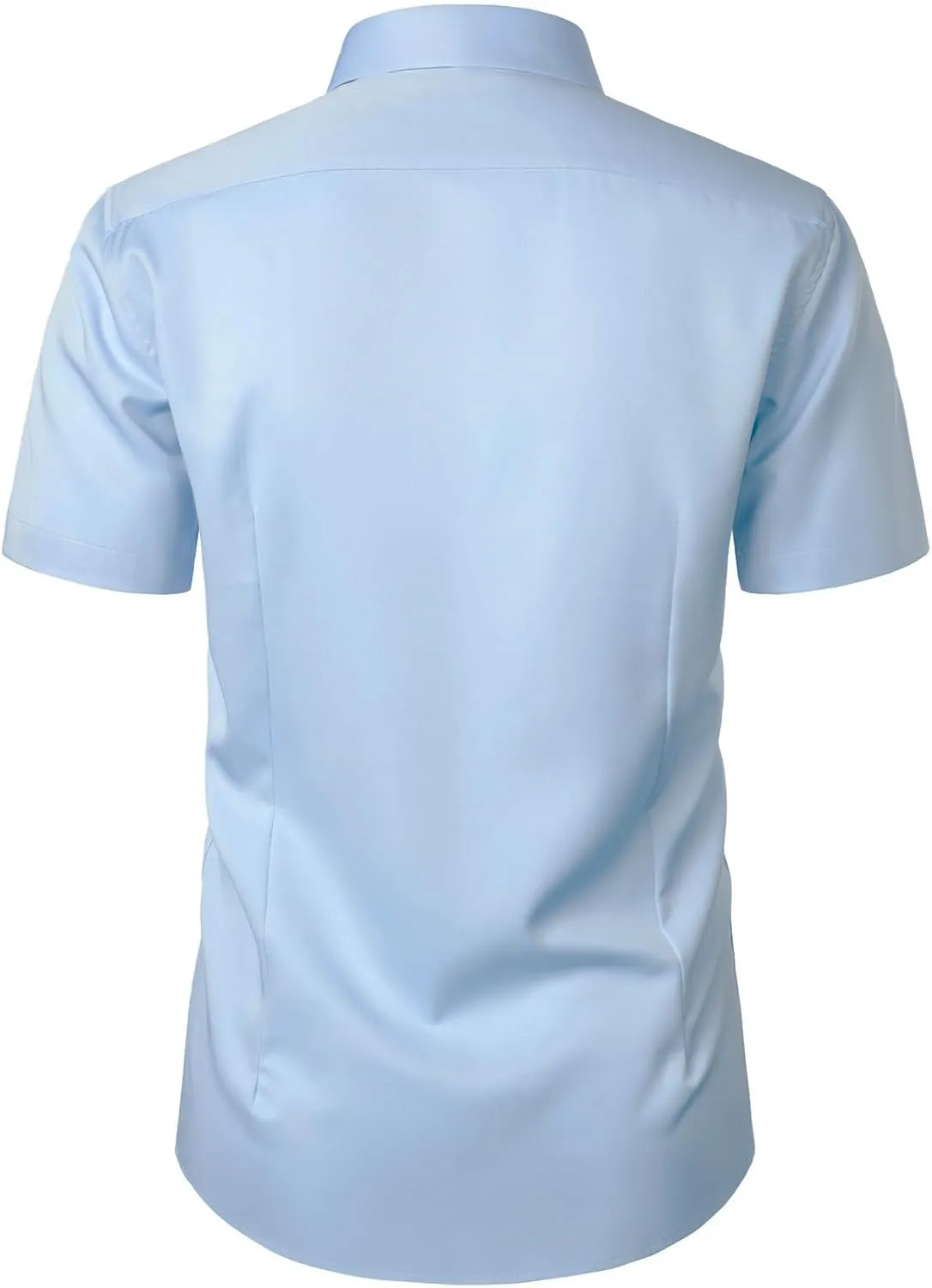 Men's Stretch Wrinkle Free Dress Shirts Formal Wedding Prom Short Sleeve Slim Fit Button Down Shirt