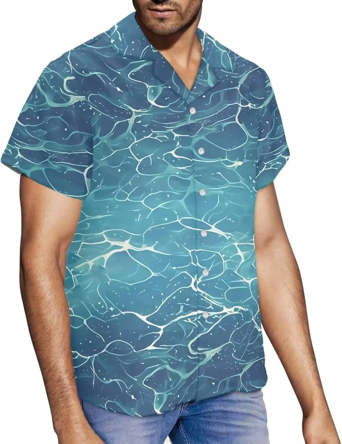 Mens Tropical Shirts Short Sleeve Button Down Shirt, Size 2XS-7XL