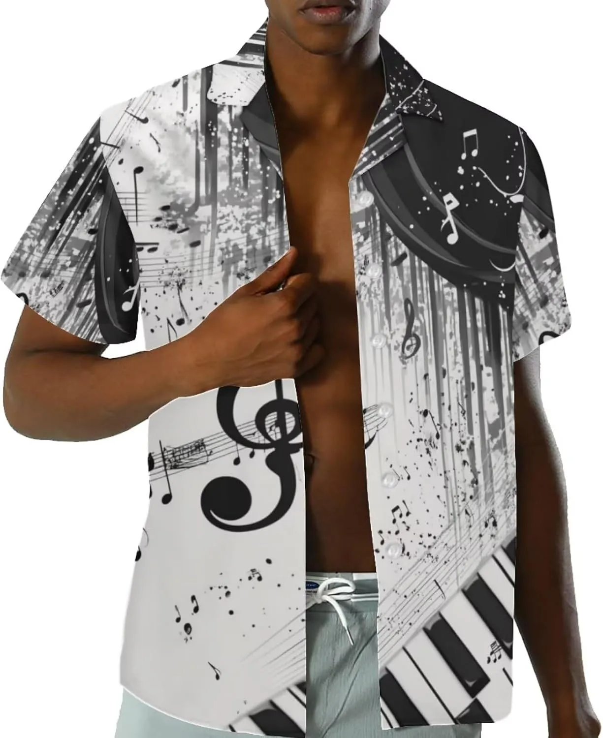 Mens Tropical Shirts Short Sleeve Button Down Shirt, Size 2XS-7XL