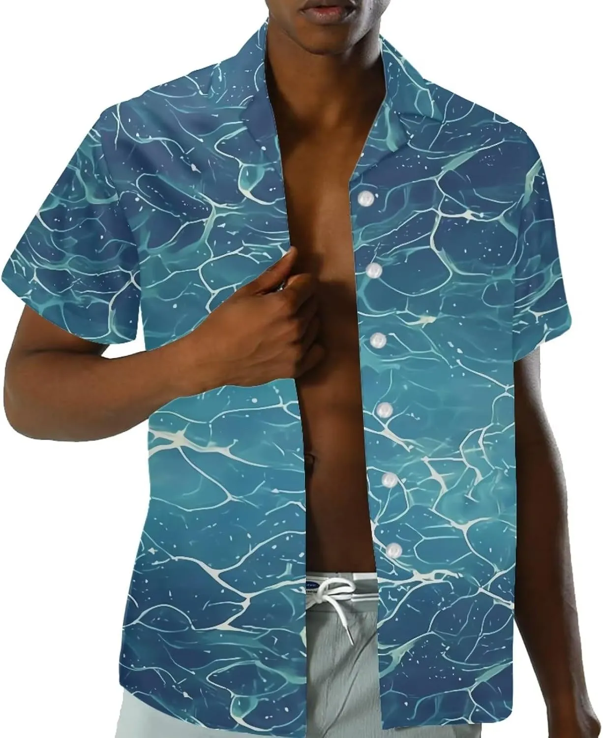 Mens Tropical Shirts Short Sleeve Button Down Shirt, Size 2XS-7XL