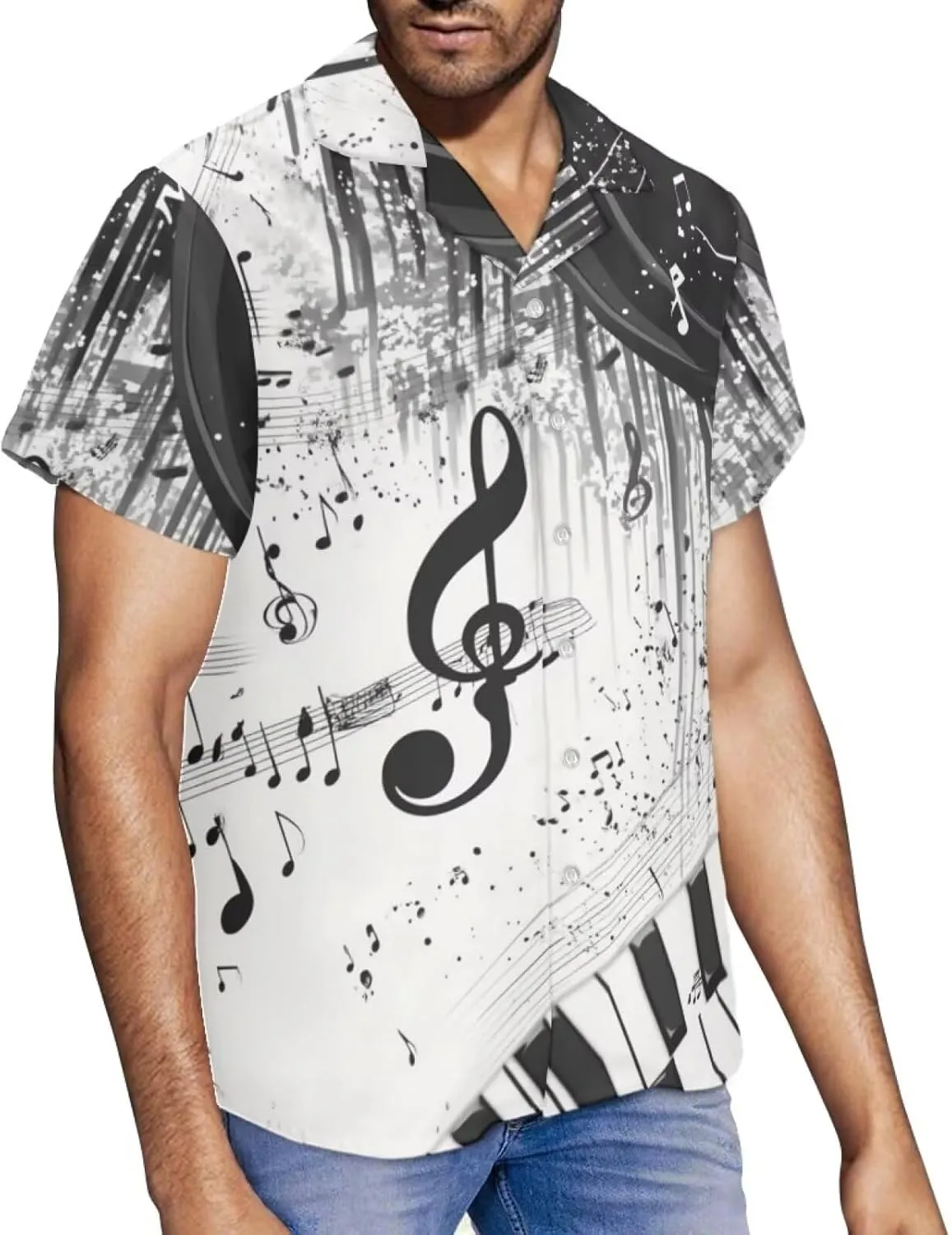 Mens Tropical Shirts Short Sleeve Button Down Shirt, Size 2XS-7XL