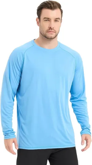 Mens UV Sun Protection Shirts UPF 50 Long Sleeve Rash Guard SPF Outdoor Hiking Running Fishing Shirt Lightweight