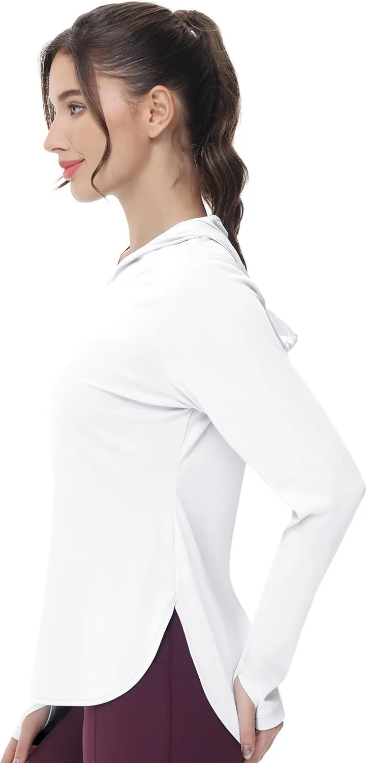 MIER Womens UPF 50  Sun Protection Hoodie Shirts SPF Long Sleeve Dry Fit Athletic Running Hiking Fishing UV T-Shirt Tops