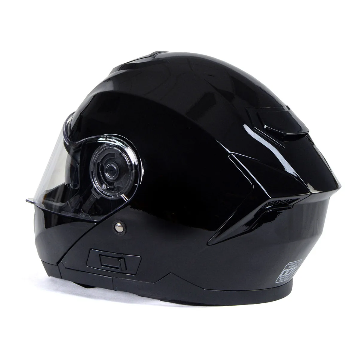 Milwaukee Helmets MPH9815DOT 'Breeze' Gloss Black Advanced Motorcycle Modular Helmet for Men and Women Biker w/ Drop Down Visor