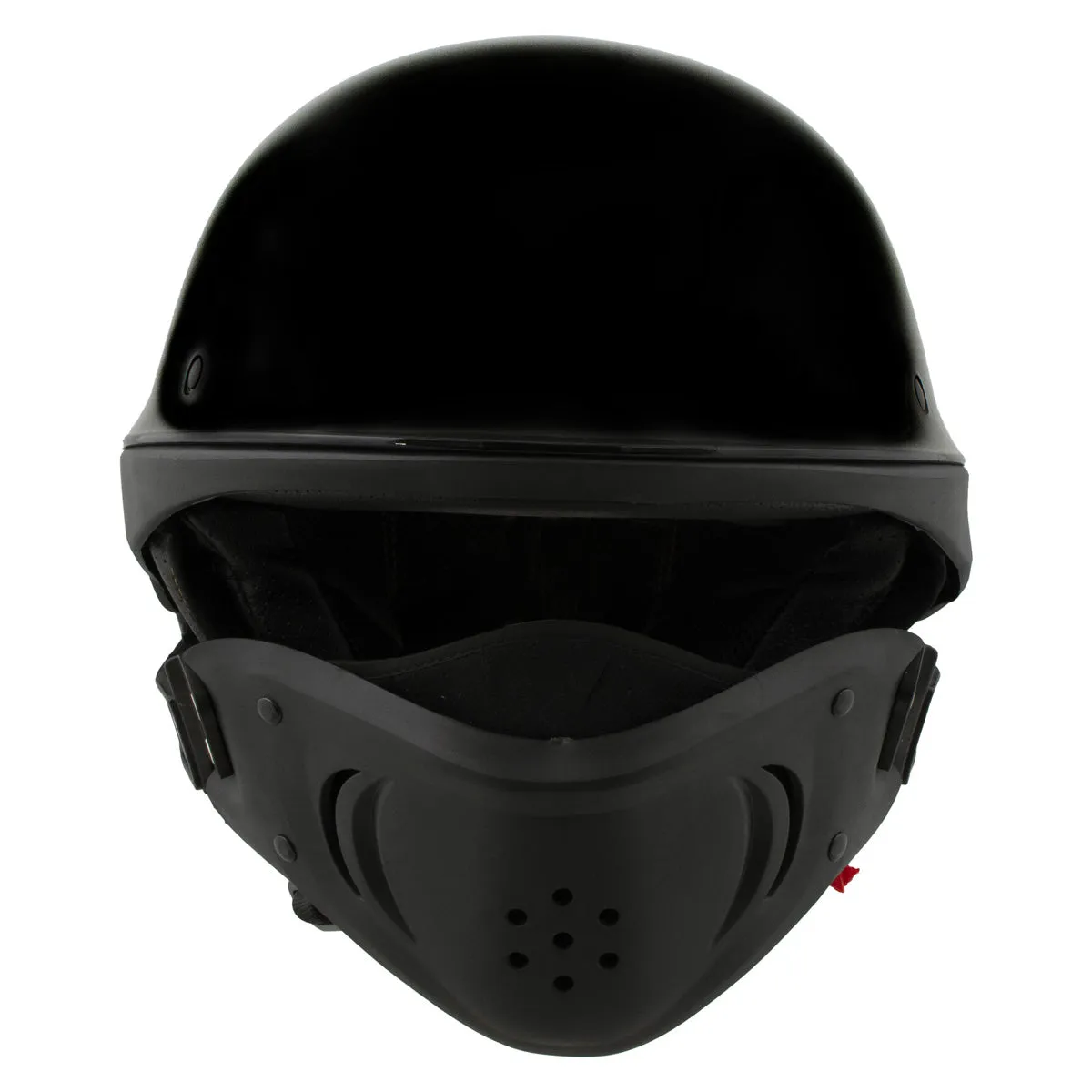 Milwaukee Helmets MPH9831DOT 'Rascal' 3/4 Open Face Gloss Black 2 in 1
