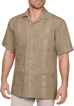 NE PEOPLE Men's Short Sleeve Cuban Guayabera Button Down Shirts Top S-4XL