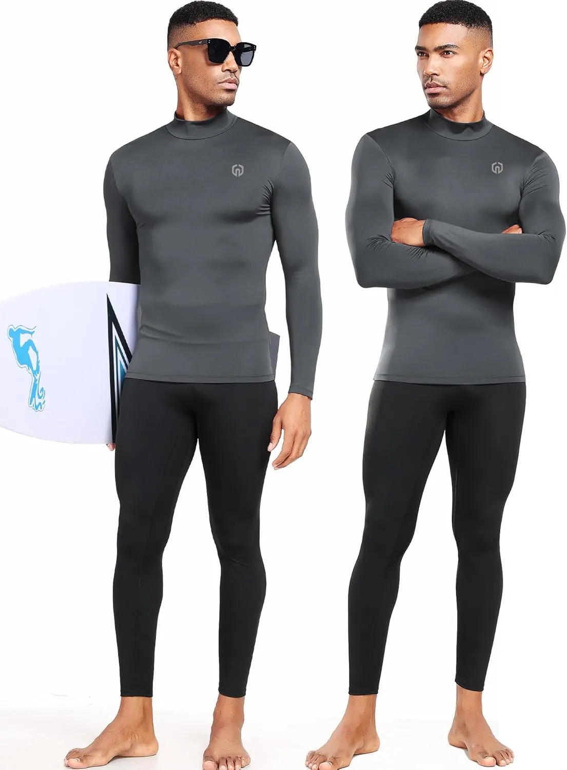 NELEUS 4 Pack Men's Workout Long Sleeve Shirts Compression Dry Fit Muscle Tops