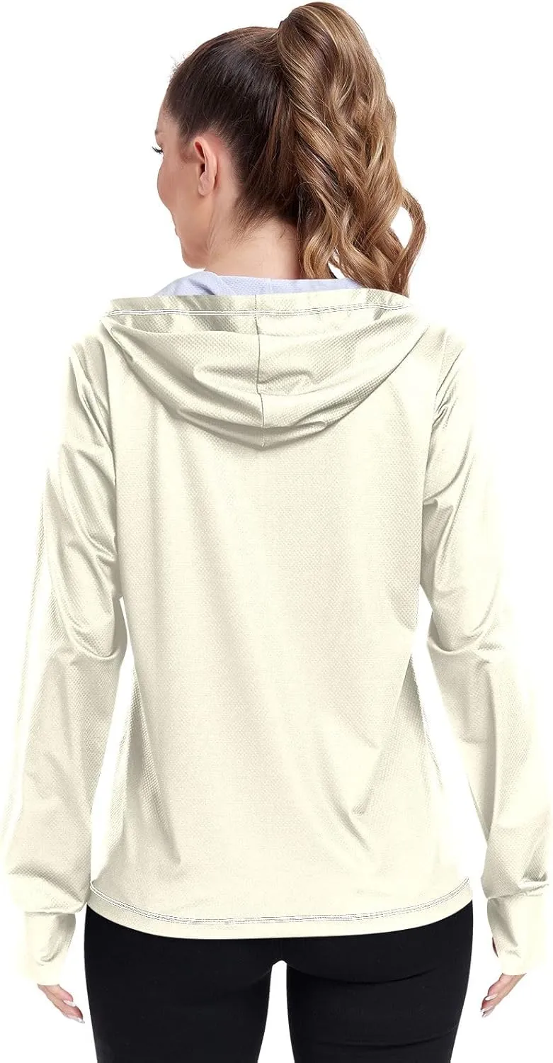 ODAWA Peach Womens Sun Protection Shirts UPF 50  Sun Protection Hoodie Jacket UV Cooling Hoodie Summer Clothing