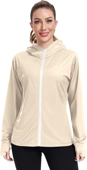 ODAWA Peach Womens Sun Protection Shirts UPF 50  Sun Protection Hoodie Jacket UV Cooling Hoodie Summer Clothing