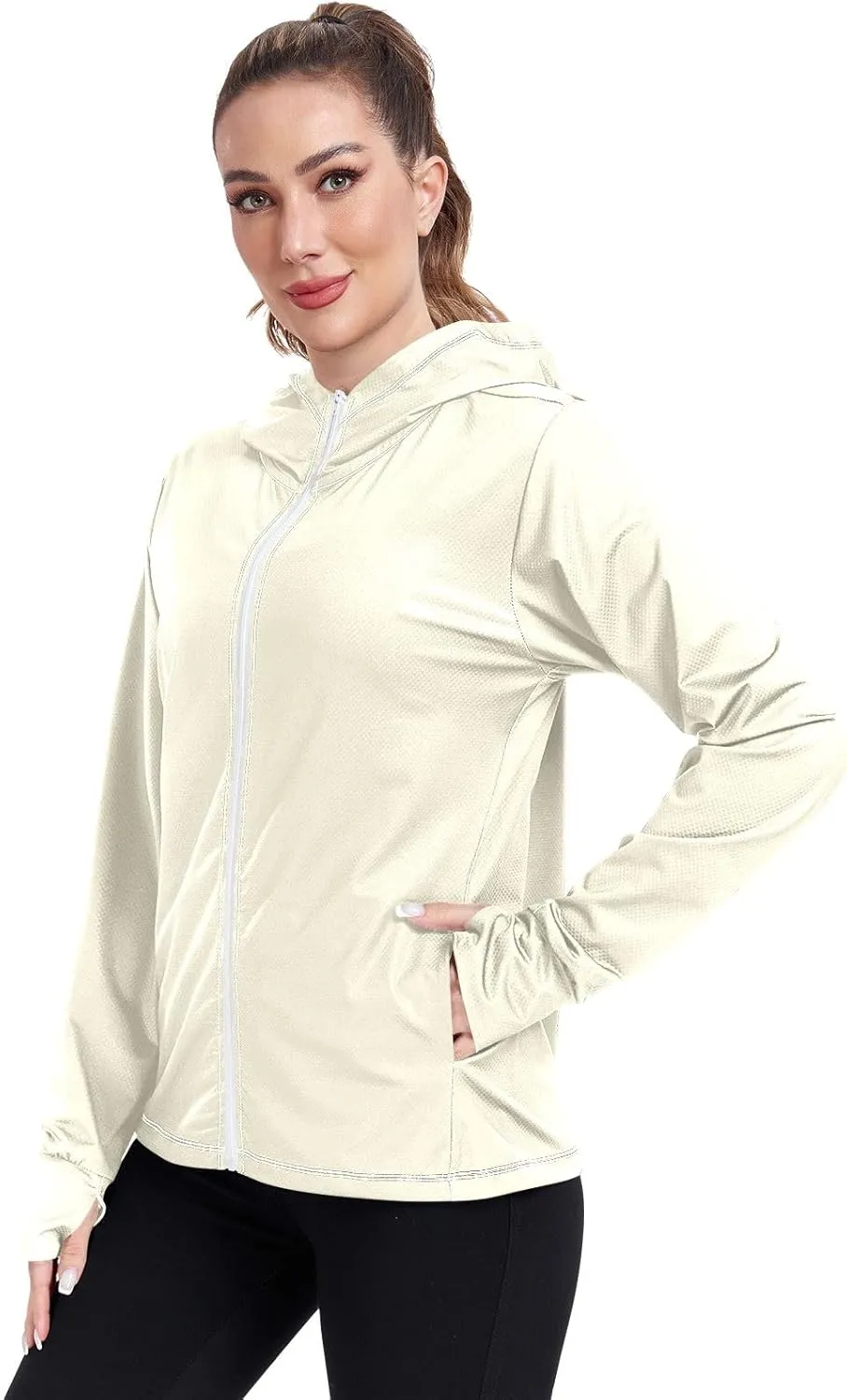ODAWA Peach Womens Sun Protection Shirts UPF 50  Sun Protection Hoodie Jacket UV Cooling Hoodie Summer Clothing