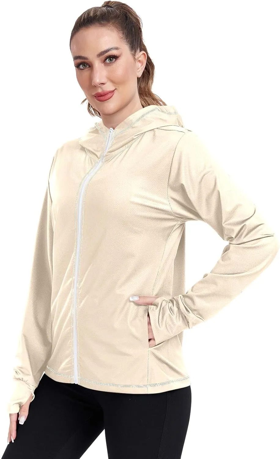 ODAWA Peach Womens Sun Protection Shirts UPF 50  Sun Protection Hoodie Jacket UV Cooling Hoodie Summer Clothing