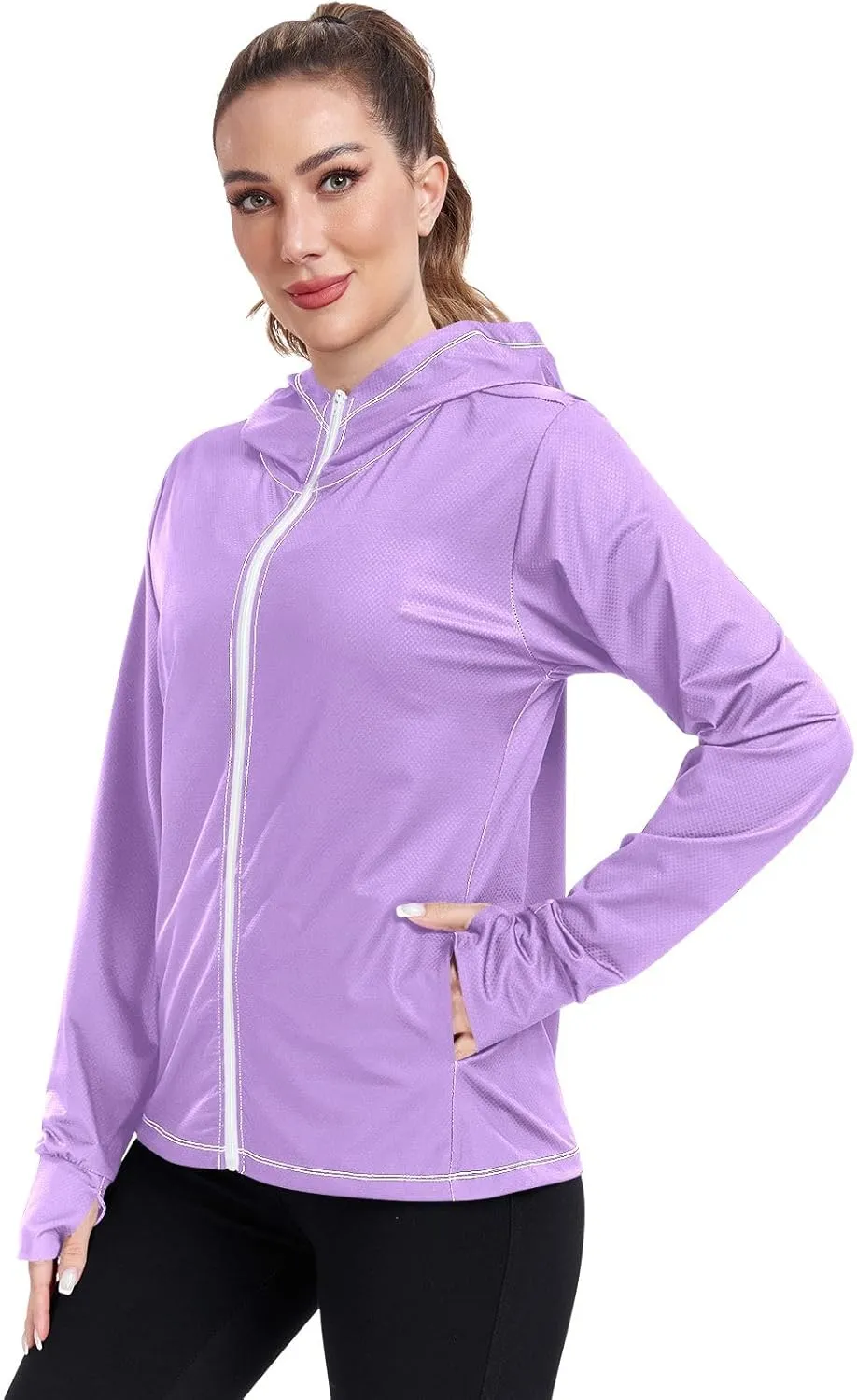 ODAWA Womens Upf Hoodie Wisteria Women's Hoodie Rash Guard Long Sleeve Spf 50 Quick Dry Cooling Shirts