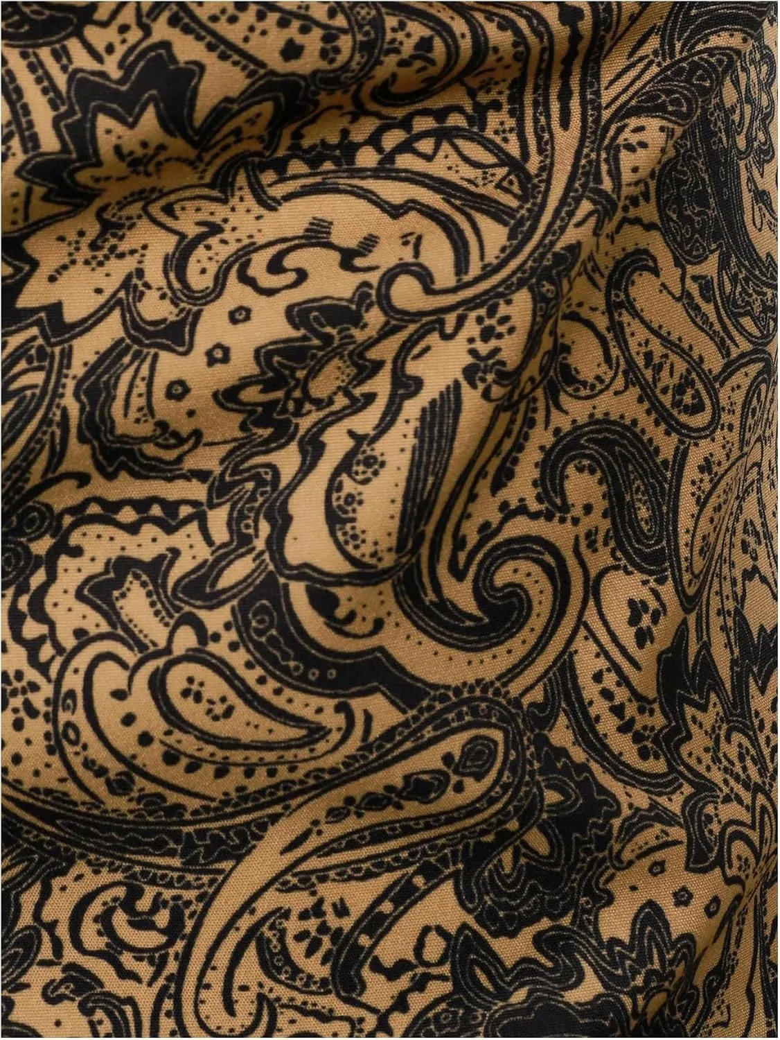 OYOANGLE Men's Paisley Button Down Shirt Short Sleeve Holiday Casual Collared Shirts