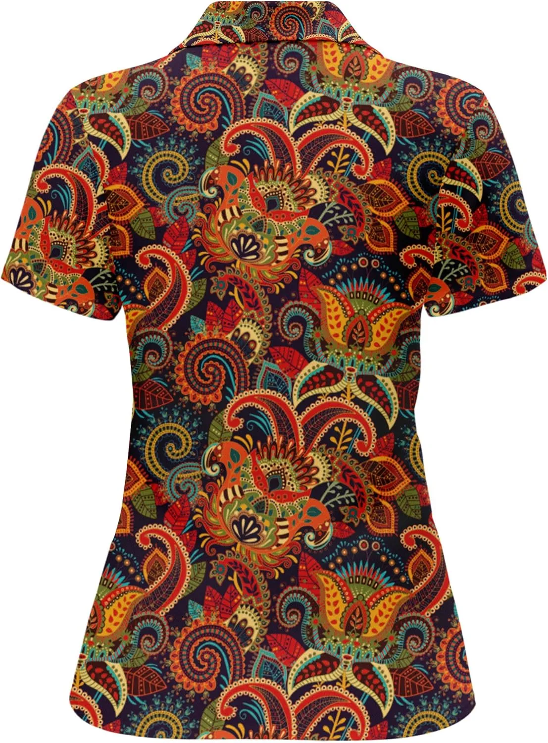 PAGYMO Womens Golf Shirt Crazy Funny Hawaiian Polo Shirts for Women