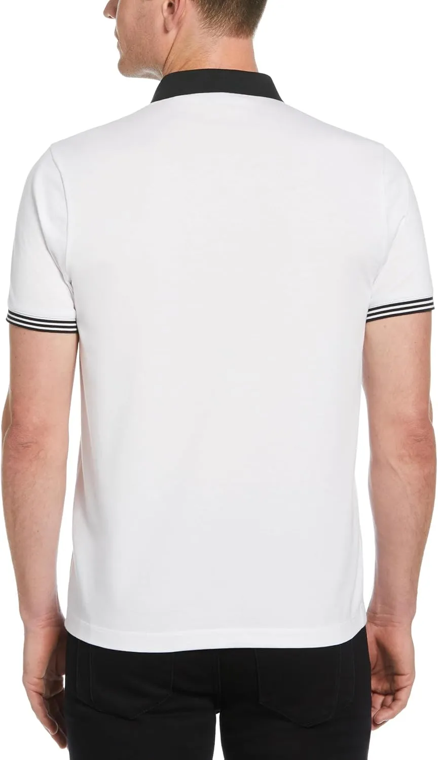 Perry Ellis Men's Icon Polo Shirt with Solid, Breathable, Moisture-Wicking Fabric (Sizes Small-5xl)