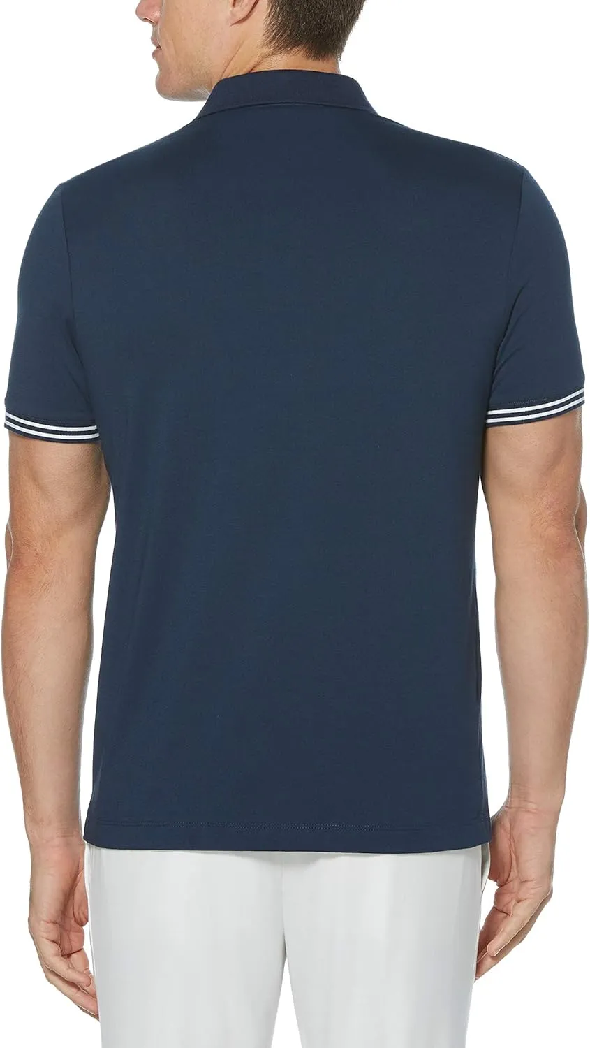 Perry Ellis Men's Icon Polo Shirt with Solid, Breathable, Moisture-Wicking Fabric (Sizes Small-5xl)