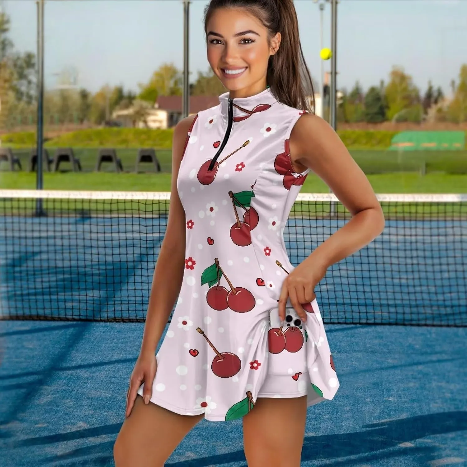 POLERO Golf Dresses for Women with Shorts Casual Dress Sleeveelss Tennis Dresses Mini Athletic Dresses