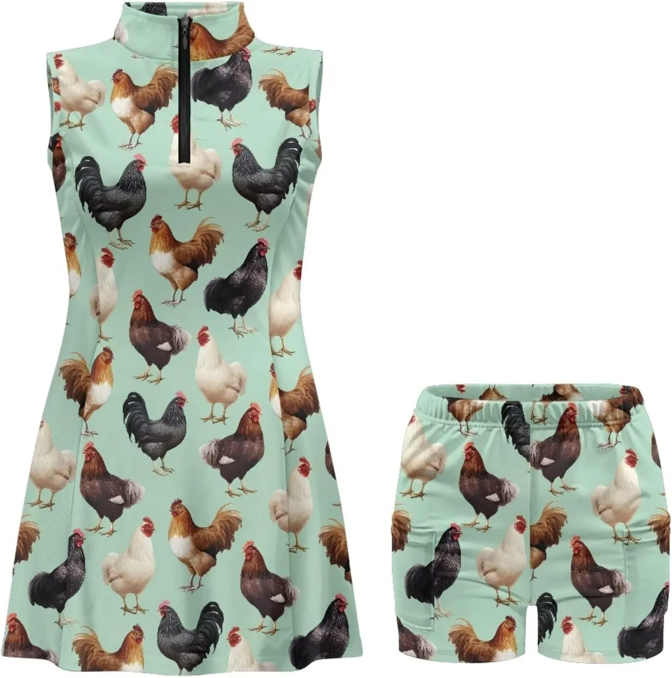 POLERO Golf Dresses for Women with Shorts Casual Dress Sleeveelss Tennis Dresses Mini Athletic Dresses
