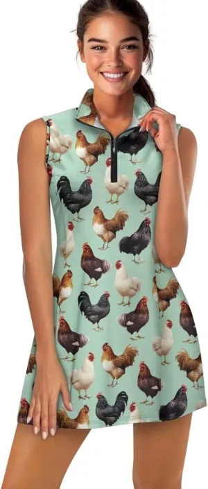 POLERO Golf Dresses for Women with Shorts Casual Dress Sleeveelss Tennis Dresses Mini Athletic Dresses