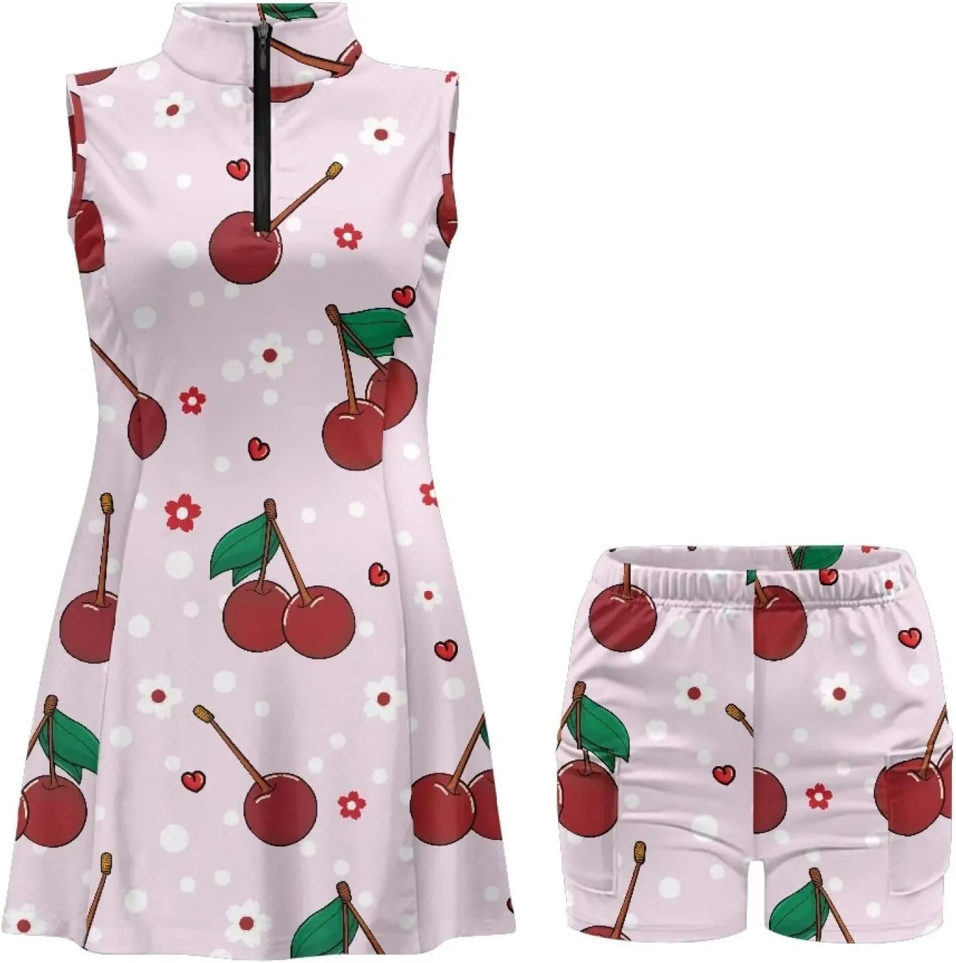 POLERO Golf Dresses for Women with Shorts Casual Dress Sleeveelss Tennis Dresses Mini Athletic Dresses