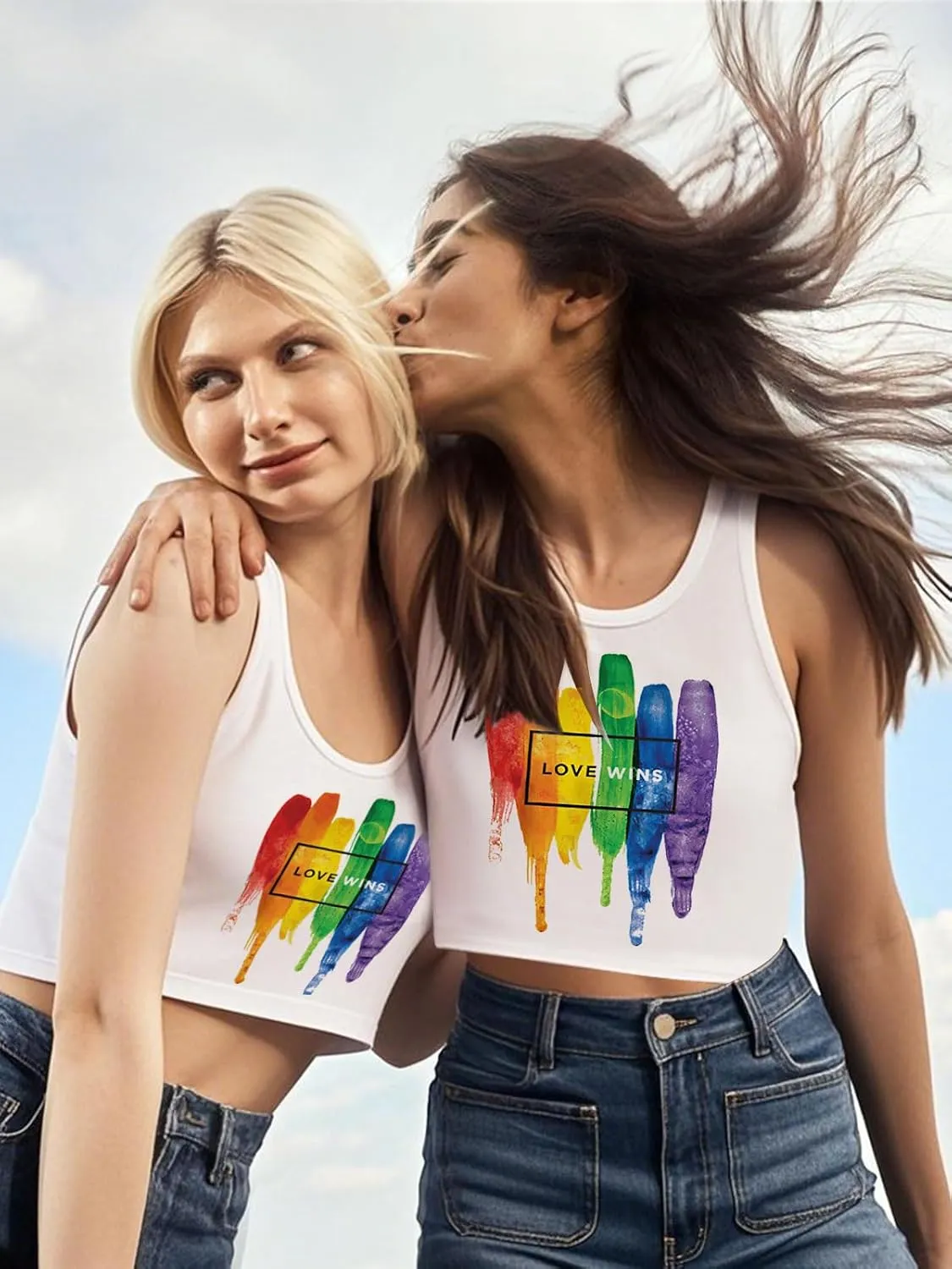 Pride Tank Top for Women LGBTQ Proud Month Crop Tops Rainbow Graphic Sleeveless Shirts