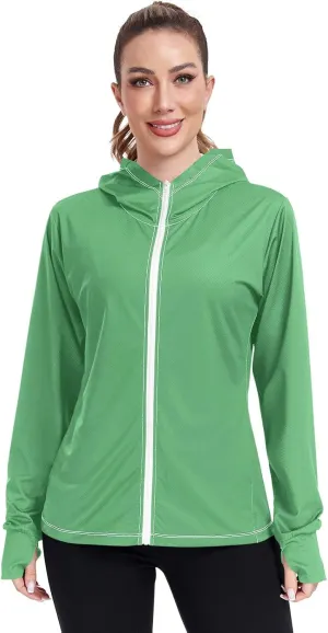 Purple Womens UPF Hoodie UPF 50  Sun Protection Jacket Hooded Women's Hoodie Rash Guard