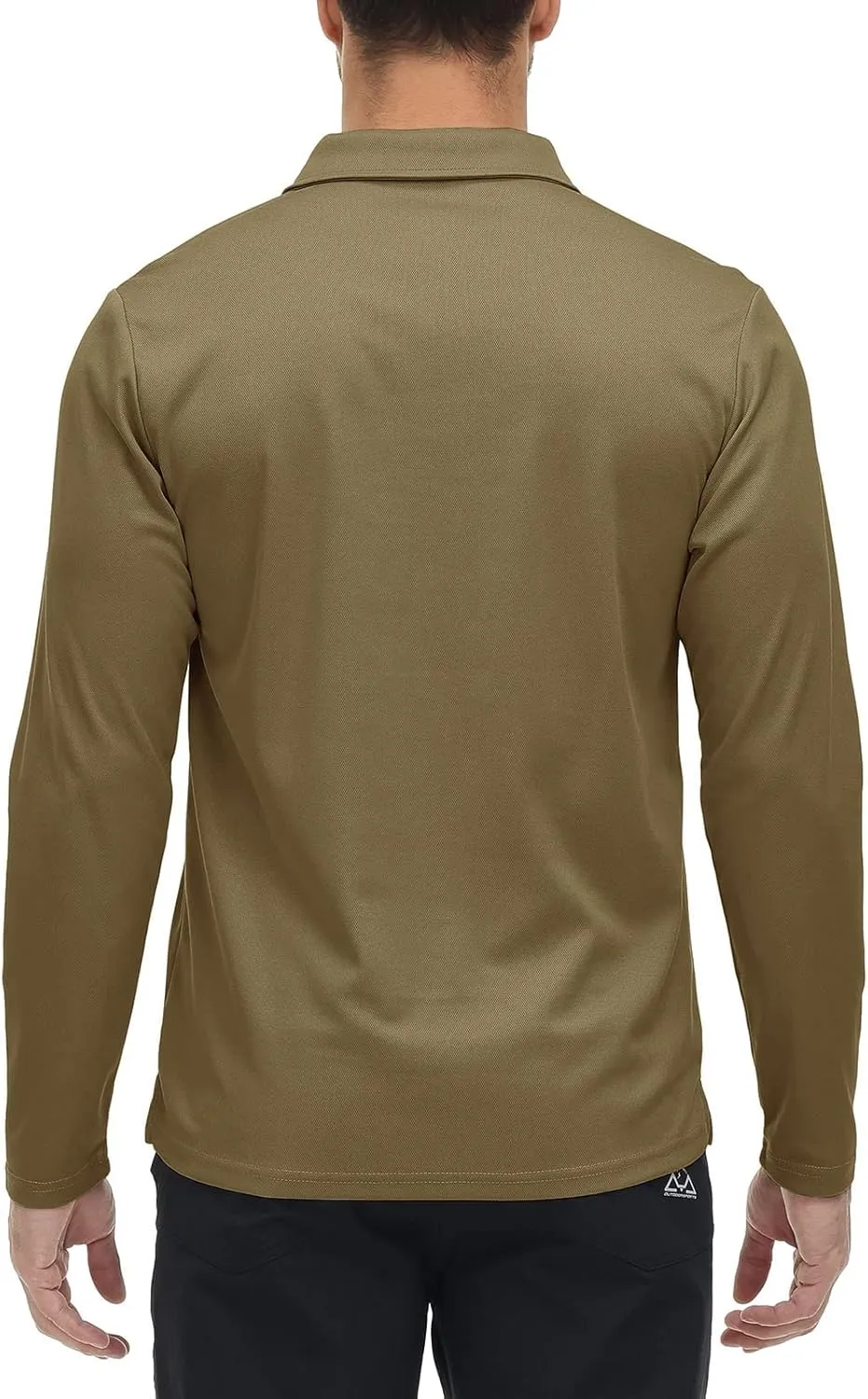 Rdruko Men's Polo with Pocket Long Sleeve Quick Dry Outdoor Golf Pullover Collared T-Shirt