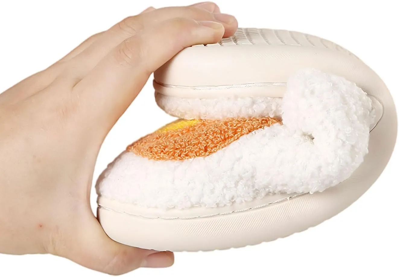 Smile Face Pumpkin Lanterns Slippers Plush Bowknot Slippers Warm Spook Slippers Cozy Indoor Outdoor Halloween House Shoes