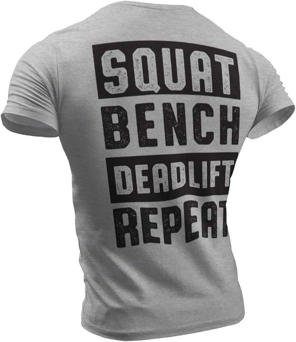 Squat Bench Deadlift Workout Shirt for Men Funny Gym Lifting Motivational Sayings