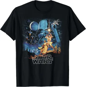 Star Wars A New Hope Faded Vintage Retro Poster Disney  T-Shirt