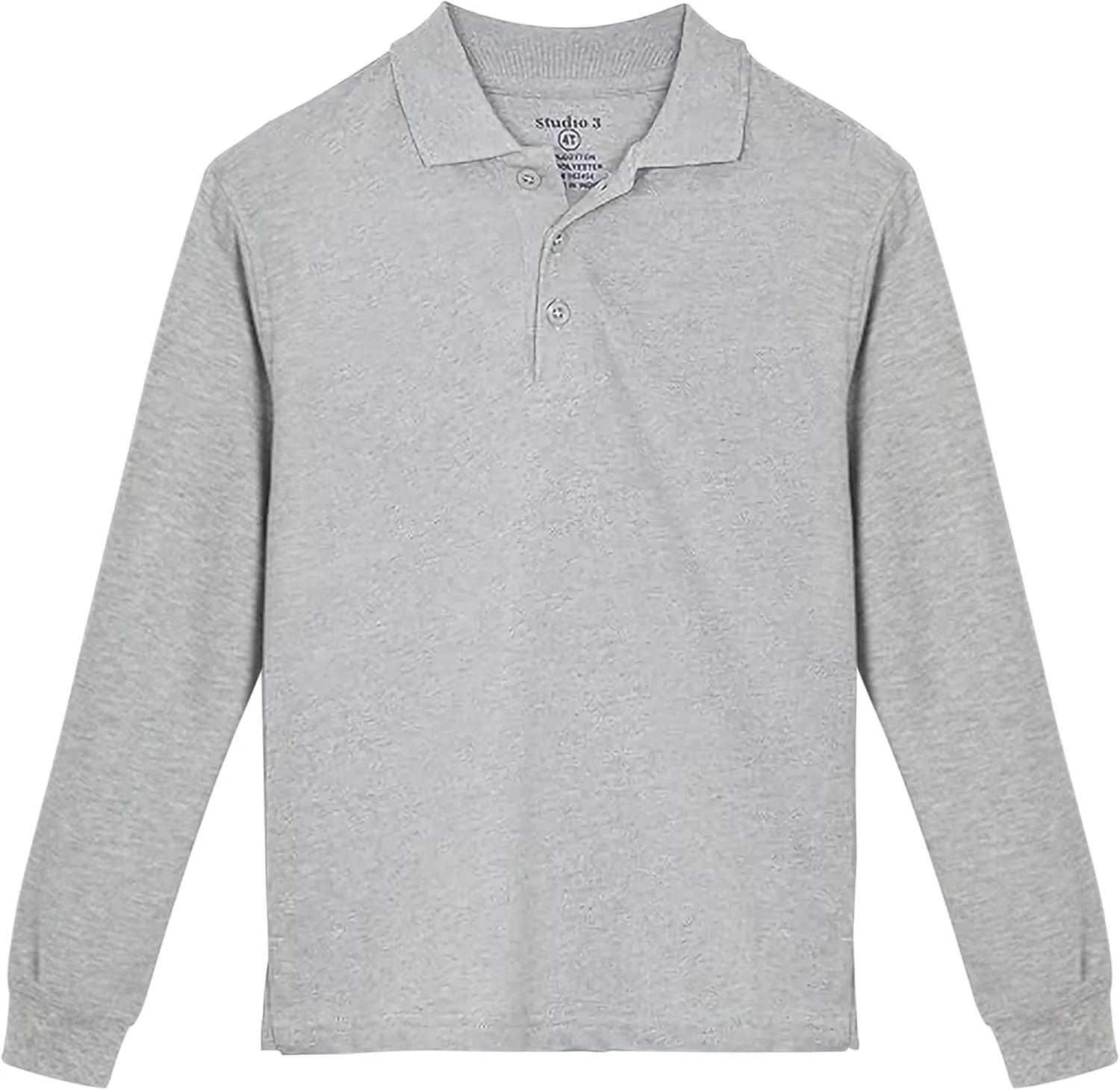 Studio 3 Boys - 4-Pack School Uniform Short and Long Sleeve Pique Polo Shirts