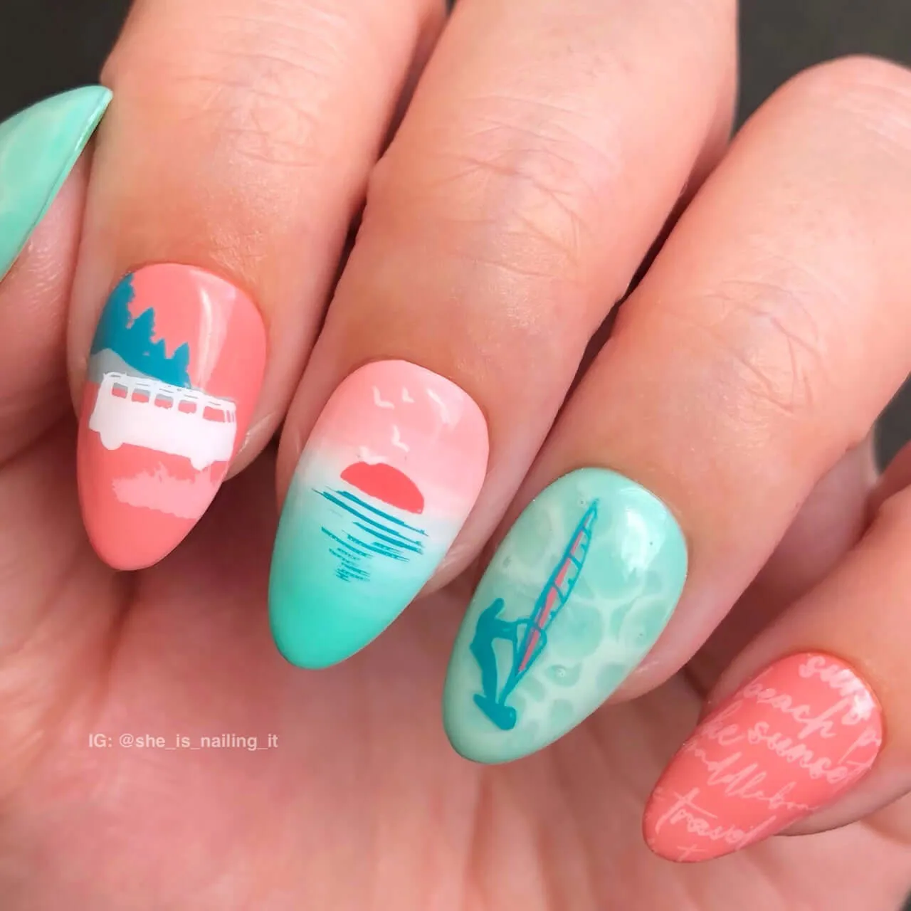 Summer Silhouettes (CjS-305) Steel Nail Art Stamping Plate