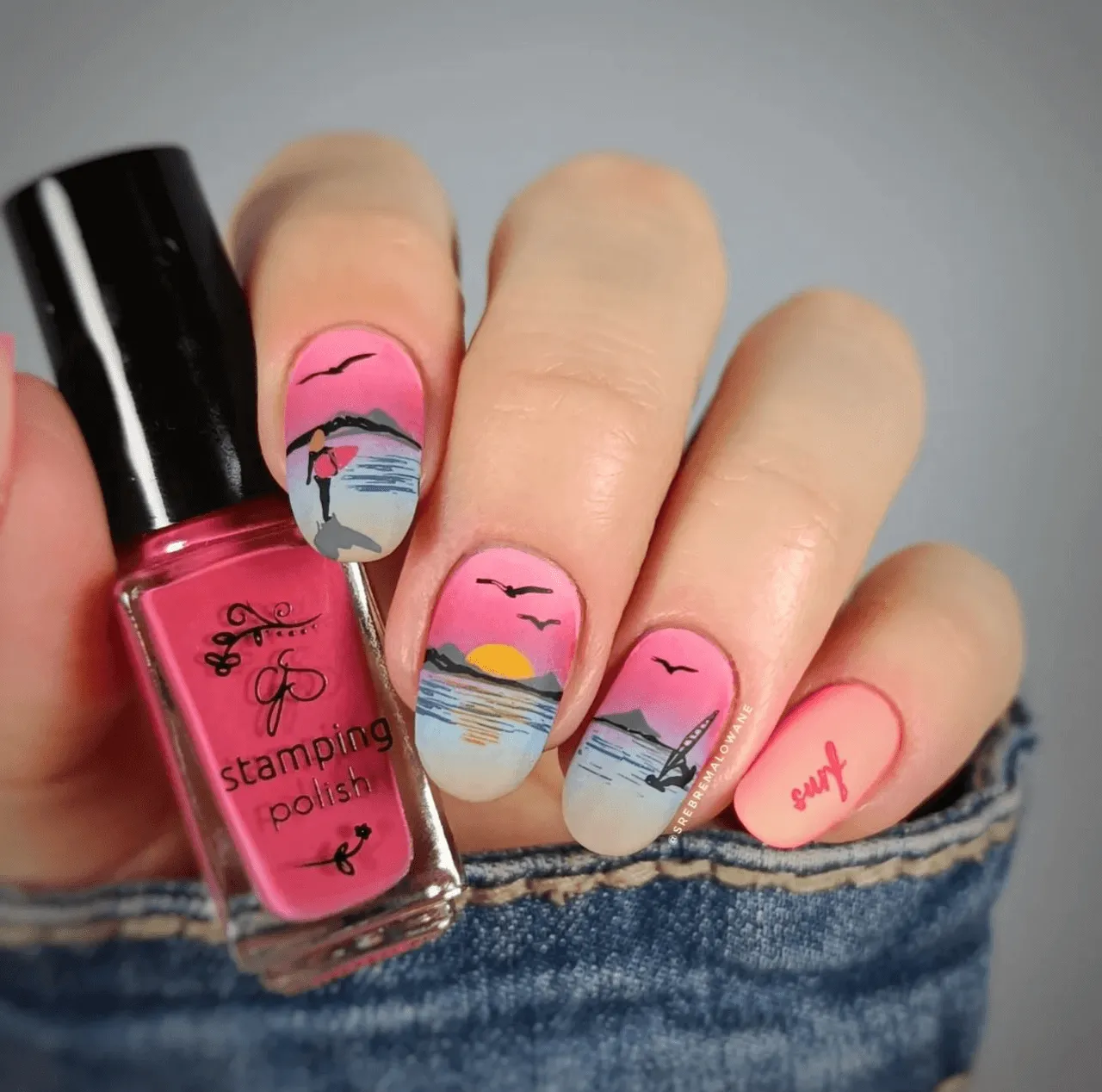 Summer Silhouettes (CjS-305) Steel Nail Art Stamping Plate