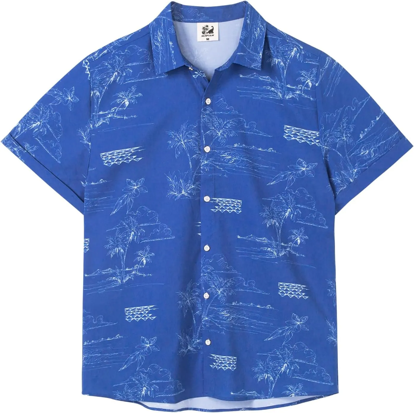 SURF CUZ Mens Casual Hawaiian Shirt Short Sleeve Stretch Button Down Quick Dry Beach Aloha Shirts