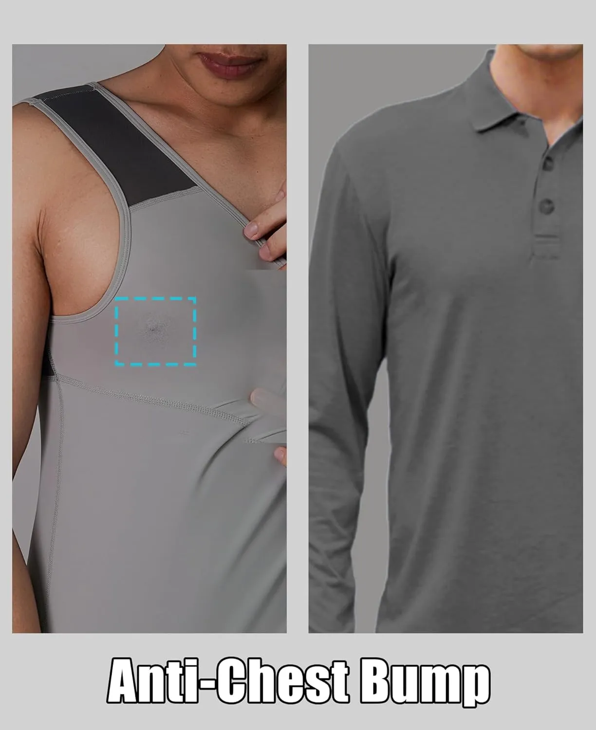 Susclude Shapewear Polo Shirts for Men Long Sleeve Shaper Compression Shirt Top for Tummy Control