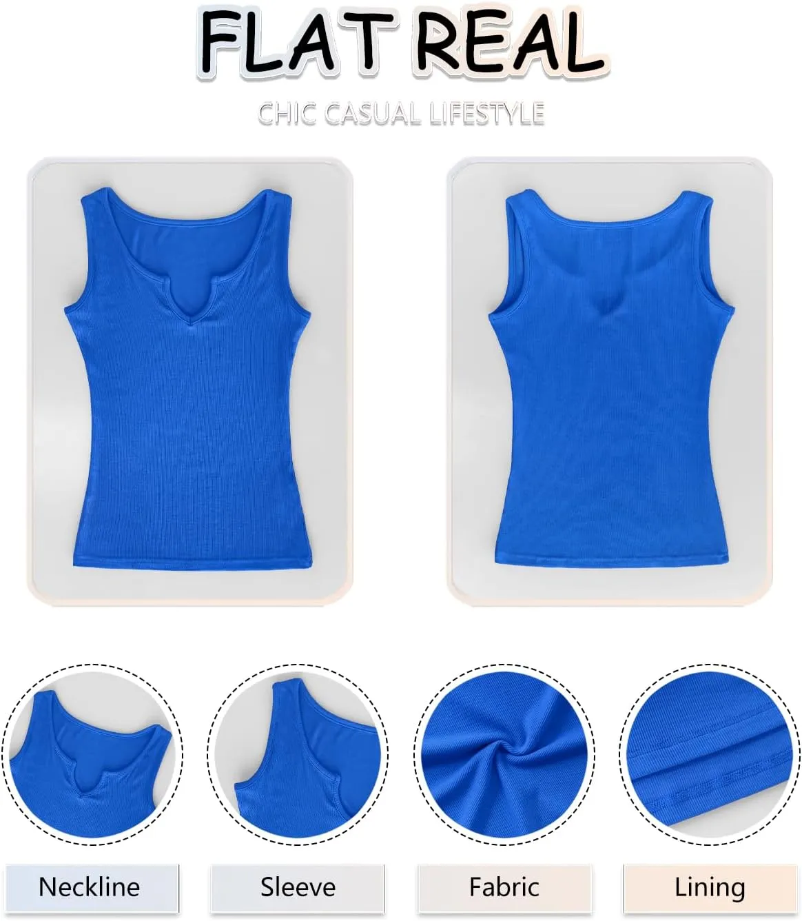 Tank Tops for Women Sleeveless Ribbed Fitted Scoop Neck Basic Cami Shirts