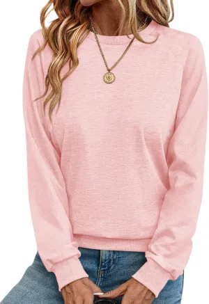 TICTICMIMI Women's Crewneck Sweatshirts Lightweight Long Sleeve Tunic Tops Cute Pullover Shirts