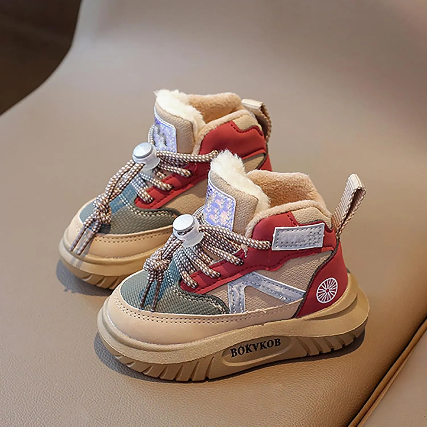Toddler Winter High Top Sneakers Snow Day Non Slip Ankle Booties for Infant Boys Girls Cold Weather Outdoor Play