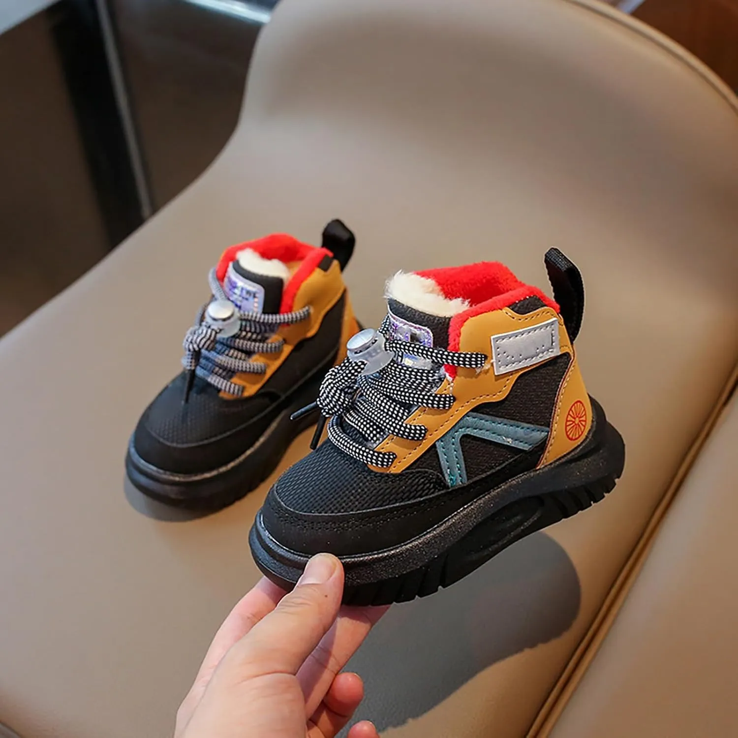 Toddler Winter High Top Sneakers Snow Day Non Slip Ankle Booties for Infant Boys Girls Cold Weather Outdoor Play