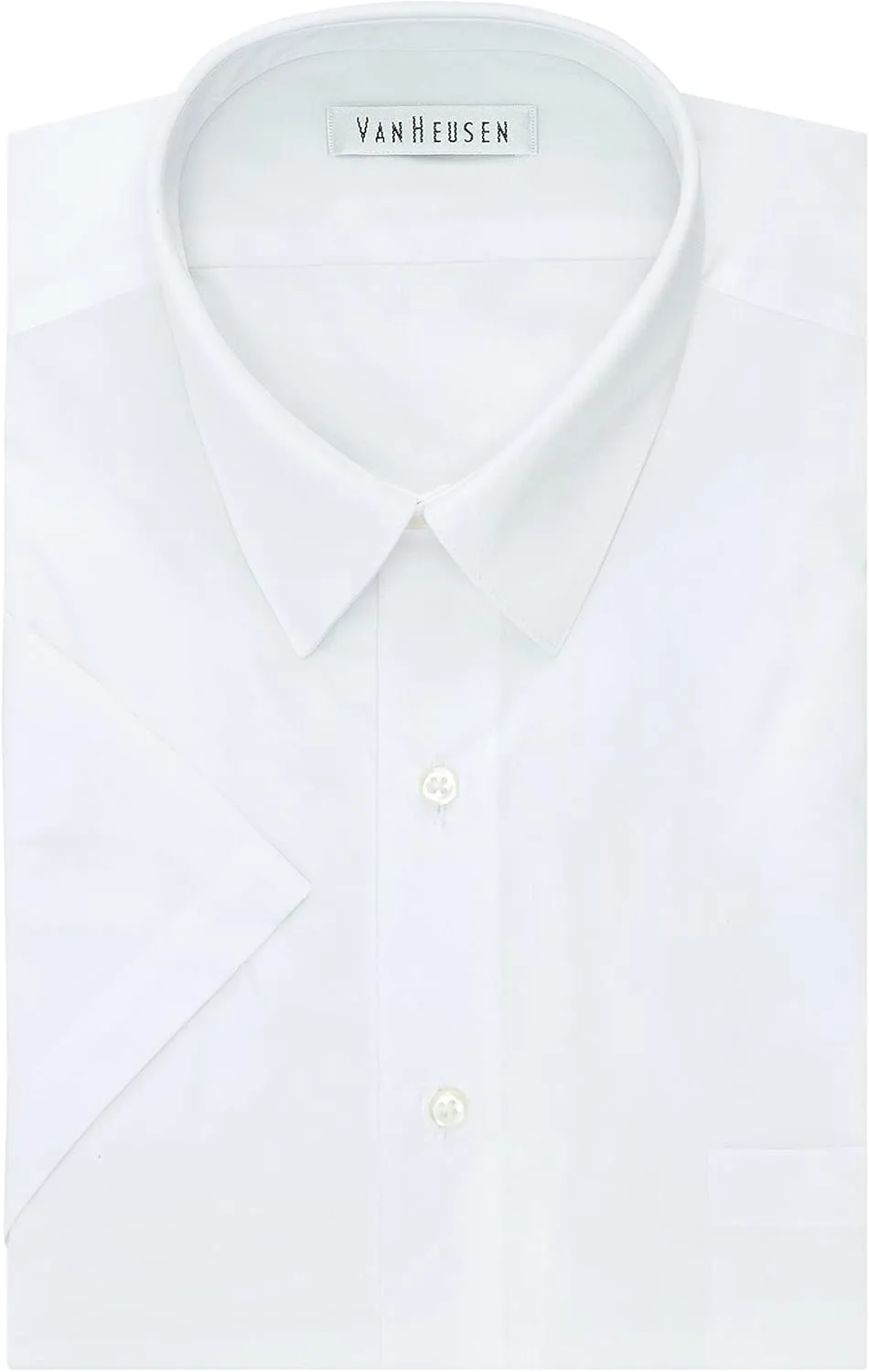 Van Heusen Men's Big Fit Short Sleeve Dress Shirts Poplin Solid (Big and Tall)