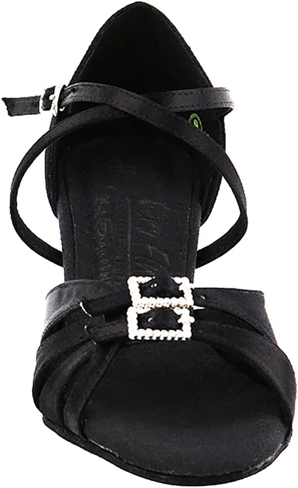 Very Fine Dance Shoes - Ladies Latin, Rhythm, Salsa, Waltz Ballroom Dance Shoes - S92307-2-inch Heel and Foldable Brush Bundle