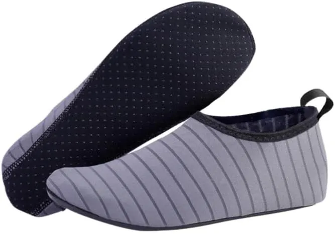 Water Socks - Barefoot Water Shoes with Elastic Collar Design & Non Slip Rubber Sole for Men & Women, Breathable & Foldable Quick Dry Aqua Socks for Beach Swimming & Surfing