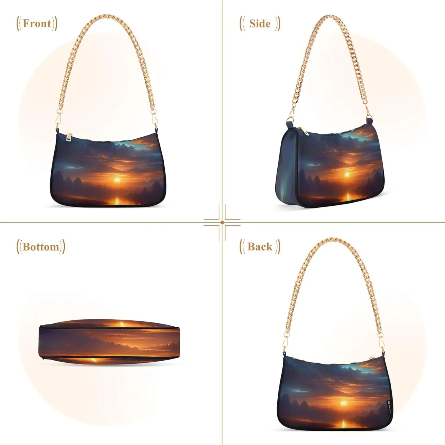 White Couple Llamas on Green Women's Purse Hobo Tote Bags Women's Designer Handbag Evening Shoulder Bags