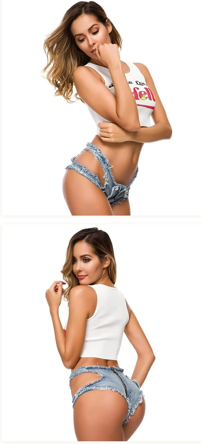 Women Sexy Cut Off Low Waist Denim Jeans Shorts Mini Hot Pants