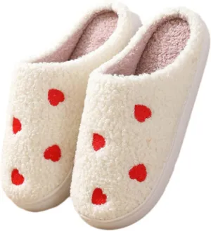 Women Warm Slippers Halloween Valentine Cute Home Slipper Soft Comfy Fuzzy Scuff Slipper for Men and Women Couples